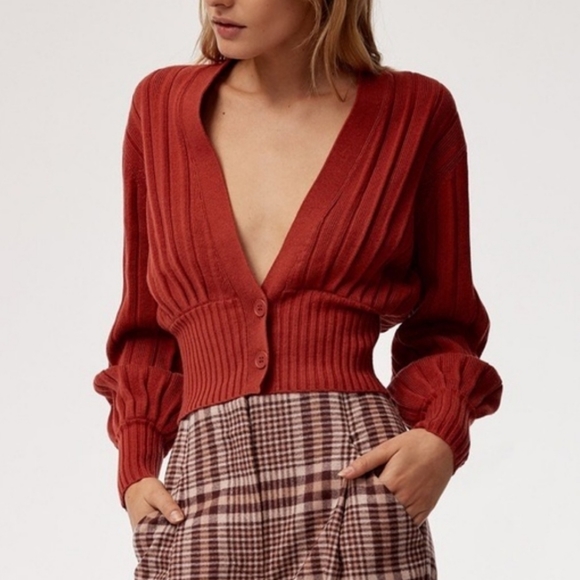 Wilfred Merino Wool Plunge Cardigan, Size XS - Picture 1 of 7